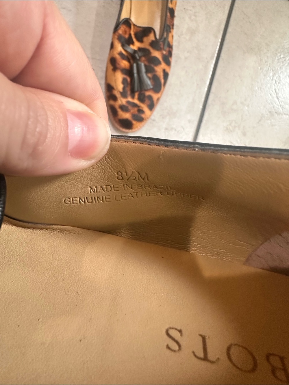 Talbots Leighton Tassel Loafers in Leopard Calf Hair Leather 8.5 - Picture 9 of 13